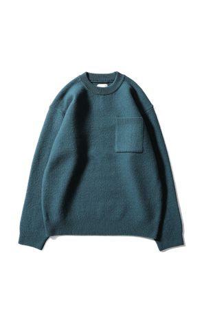 Northyork Boiled Wool Crewneck Knit Evergreen