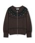 NORDIC KNIT CREW NECK ZIP-UP CARDIGAN BROWN
