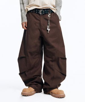 스트럭쳐 커브드 치노 팬츠-브라운