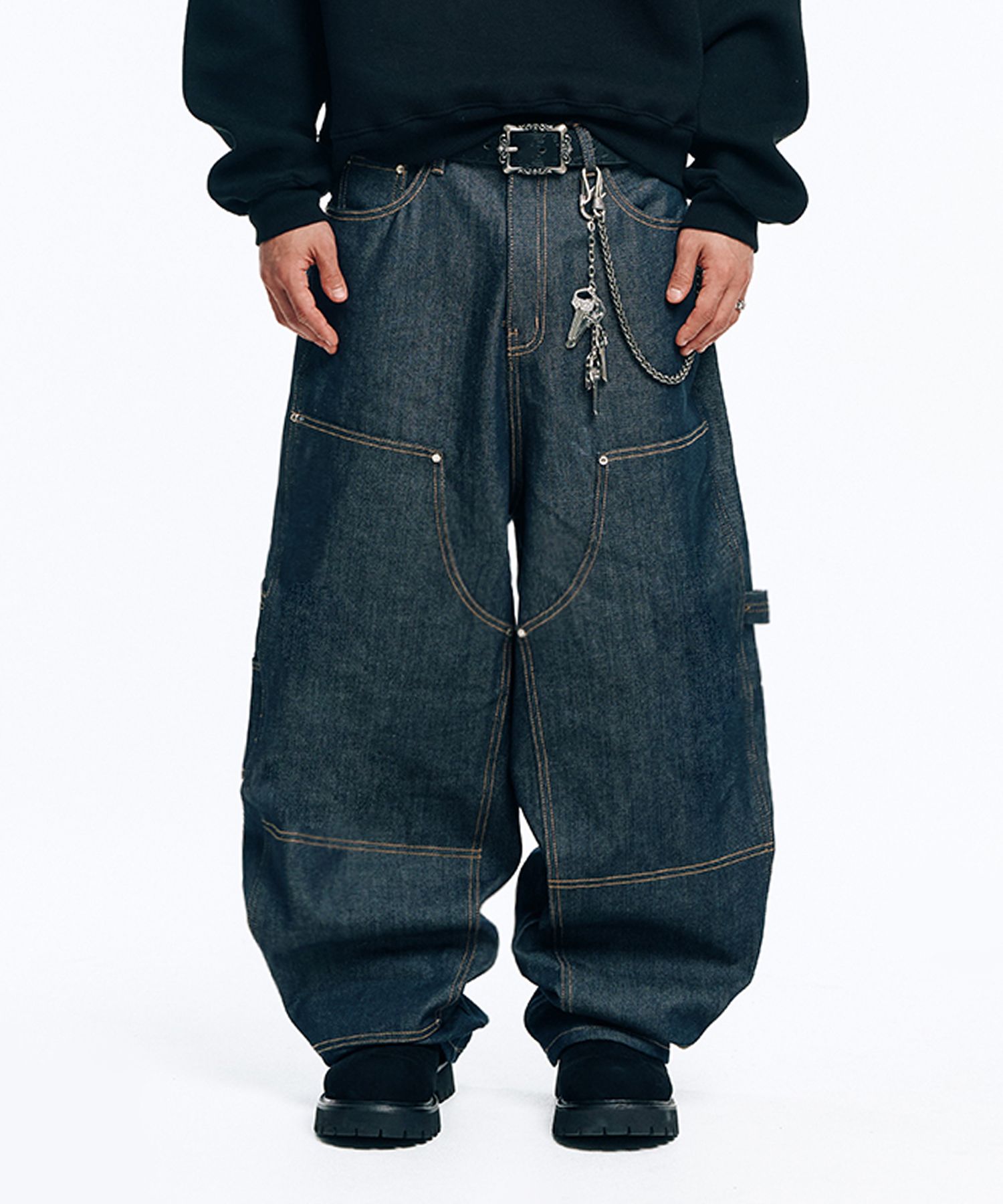 MUSINSA | EASY NO EASY Loose Carpenter Denim Pants