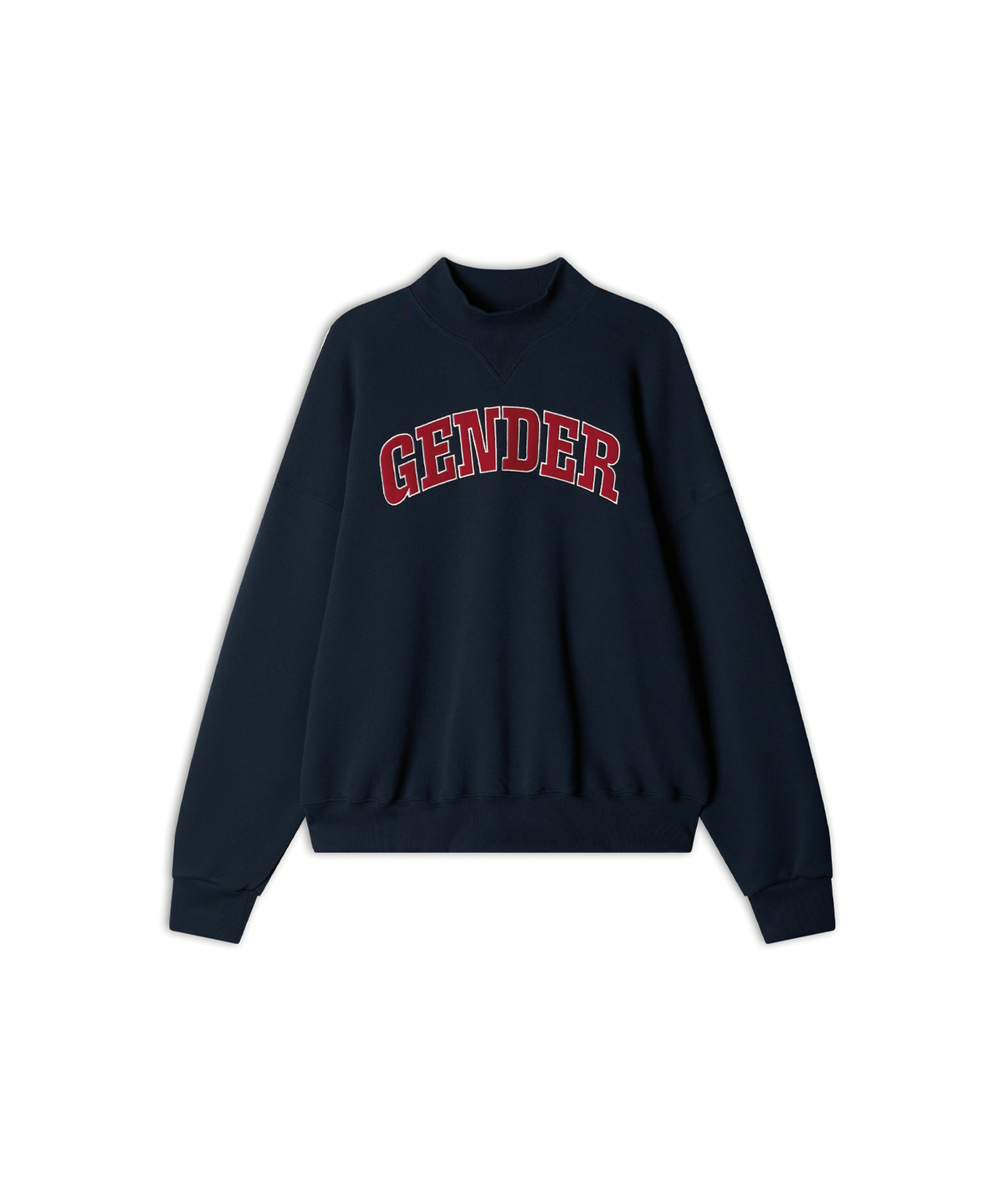 월드딜레마(WORLDDILEMA) GENDER  Applique High Neck Sweatshirts (Navy)