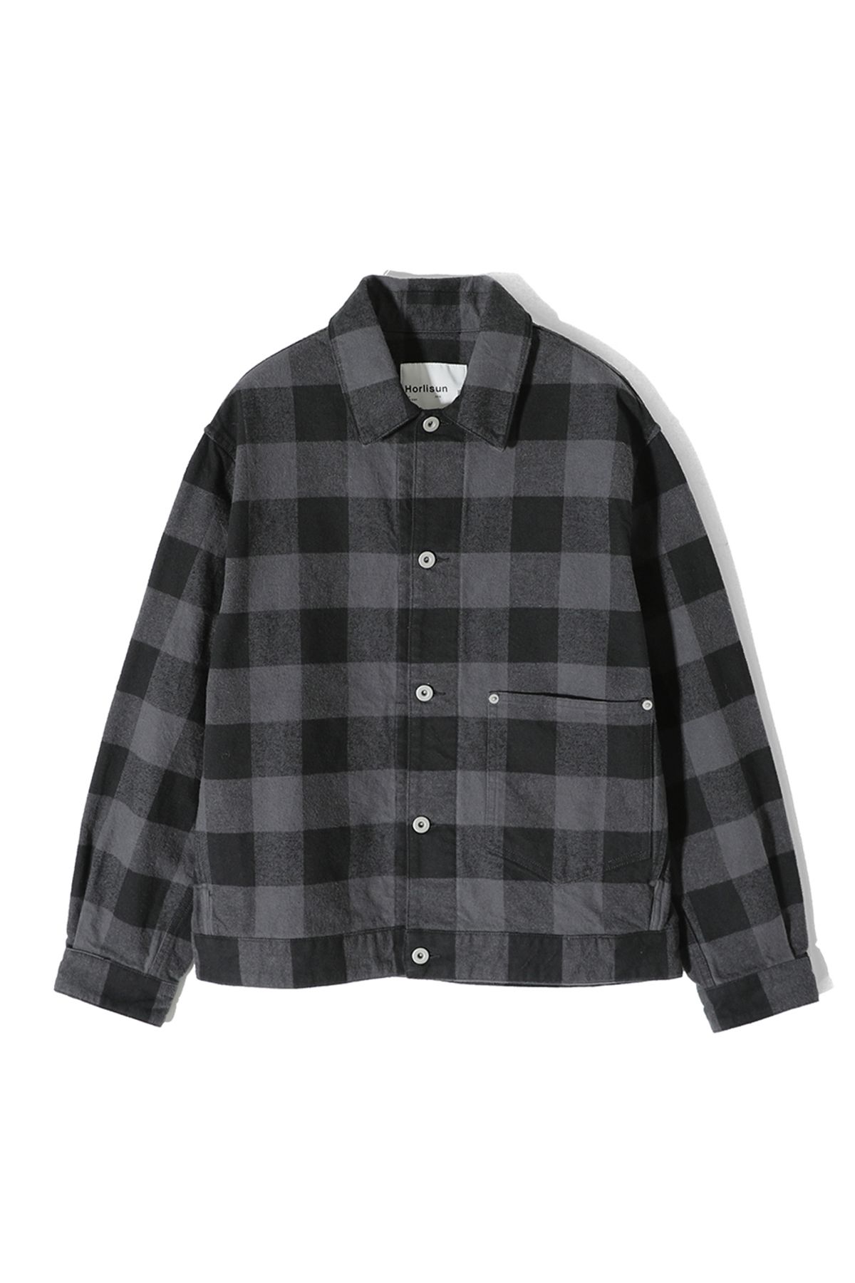 홀리선(HORLISUN) Liverty Buffalo Check Trucker Jacket Charcoal