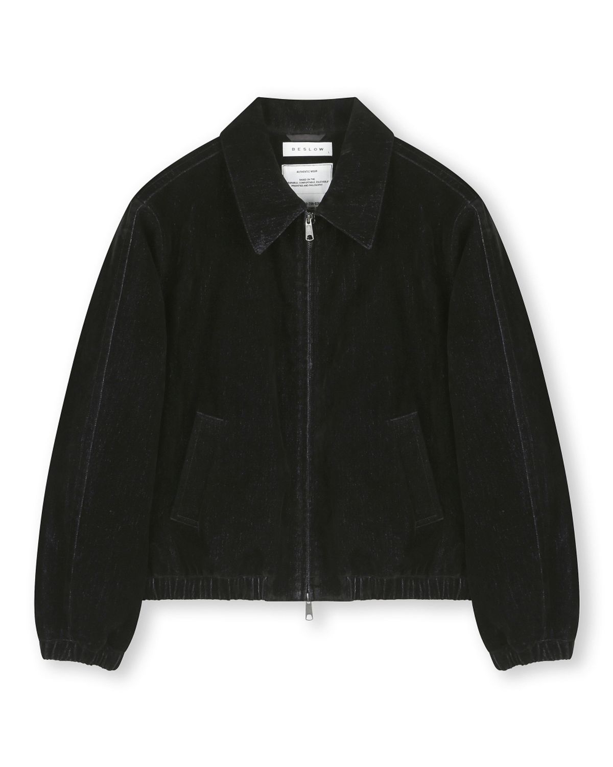 비슬로우(BESLOW) VELVET DENIM PADDED BLOUSON BLACK