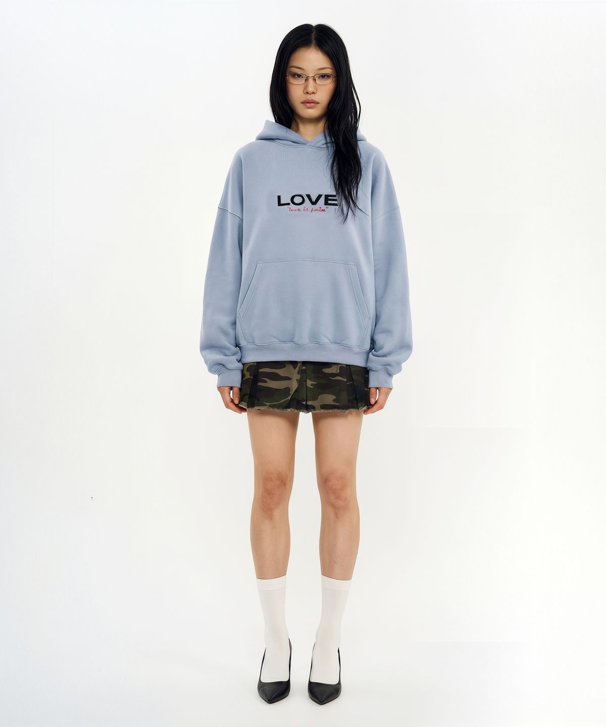 월드딜레마(WORLDDILEMA) LOVE Printing Hood (Purple&Blue)