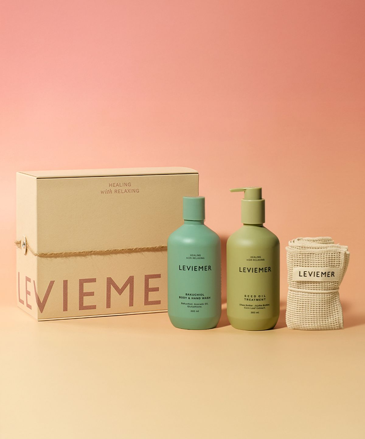 르비에메르(LEVIEMER) [선물세트]씨드 오일 트리트먼트 & 바쿠치올 바디핸드워시 + 샤워타월 + 기프트박스