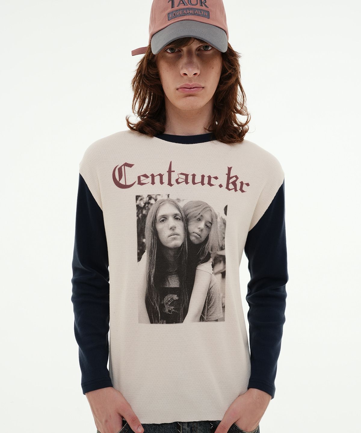 센토르(CENTAUR.KR) MY WAFFLE LONG SLEEVE T-SHIRT_NAVY