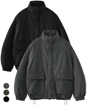 2WAY 오버사이즈 유틸리티 헤비 숏패딩 파카 3Color