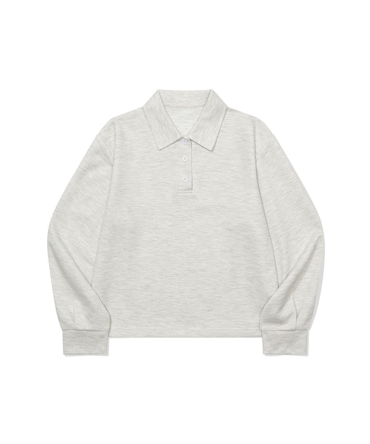 모아(MOAA) Solid Tone Polo Shirt (WHITE MELANGE)