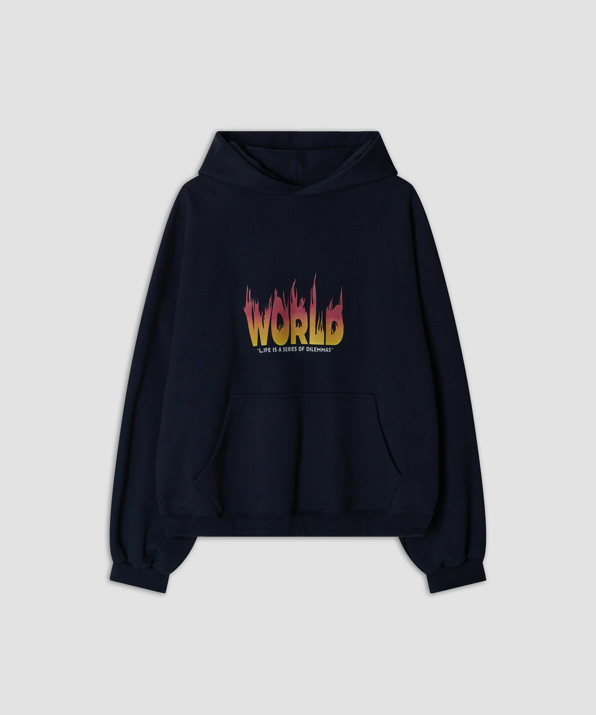 월드딜레마(WORLDDILEMA) WORLD Fire Printing Hood (Black)
