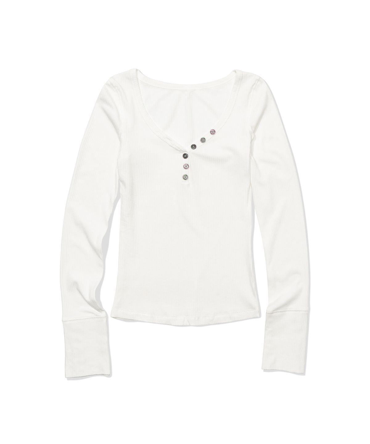 모아(MOAA) Button Line Rib Top (WHITE)