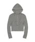 Ribbed Knit Zip Hoodie (GRAY)