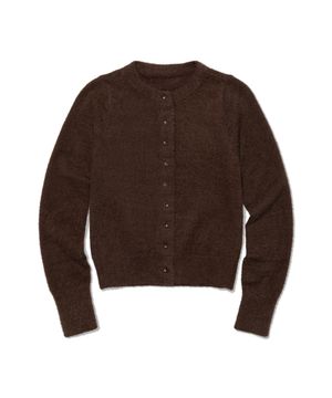 Soft Fuzzy Knit Cardigan (BROWN)