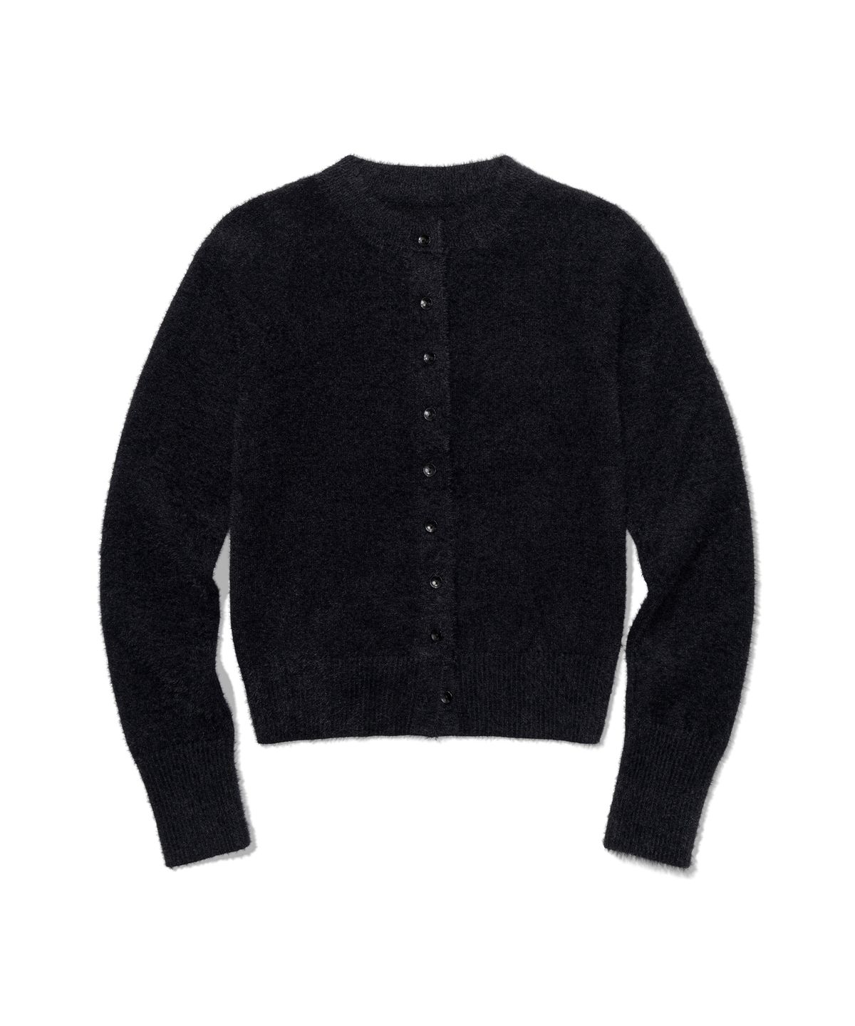 모아(MOAA) Soft Fuzzy Knit Cardigan (BLACK)