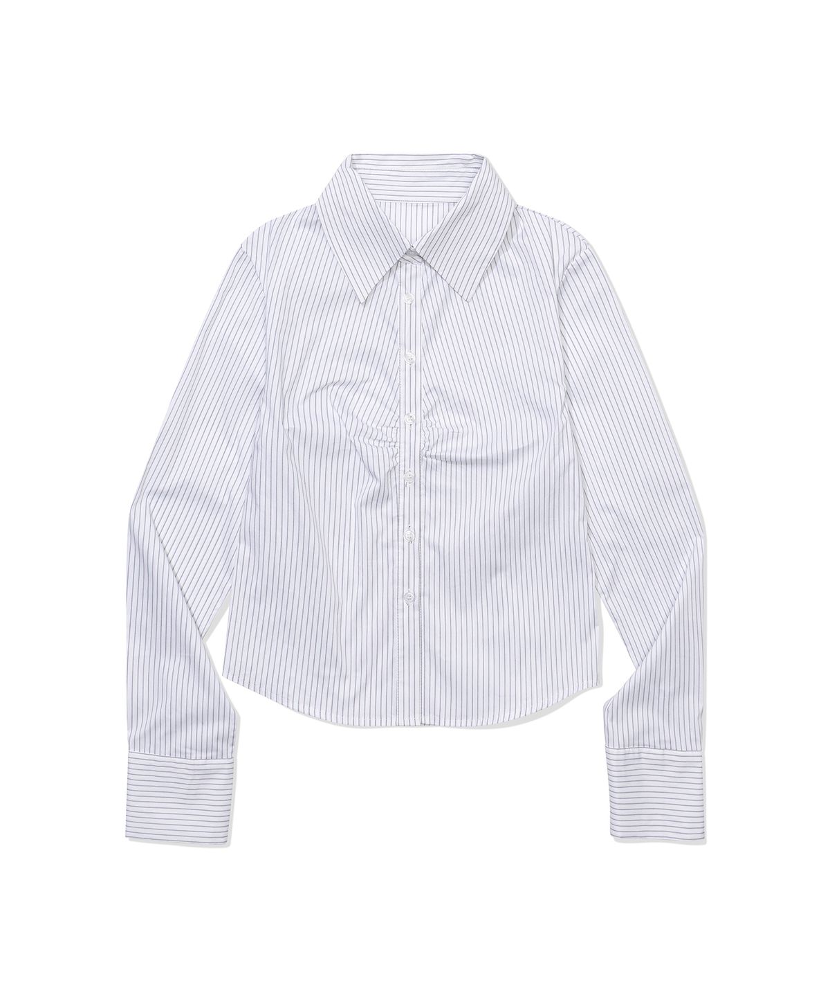 모아(MOAA) Stripe Gather Shirt (WHITE)