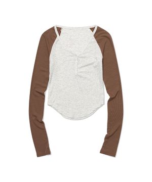 Dual Tone Raglan Tee (BROWN)