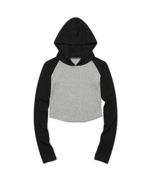 Dual Tone Raglan Hoodie (BLACK)