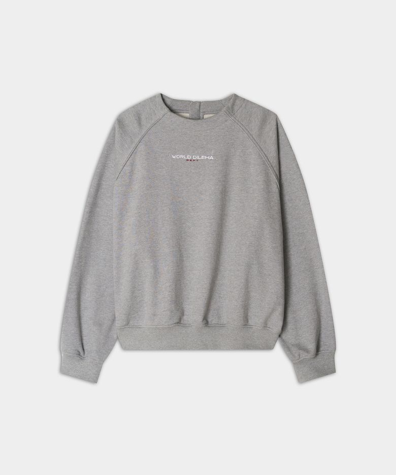 WORLD DILEMA DEPT Embroidery Sweatshirts (Grey)
