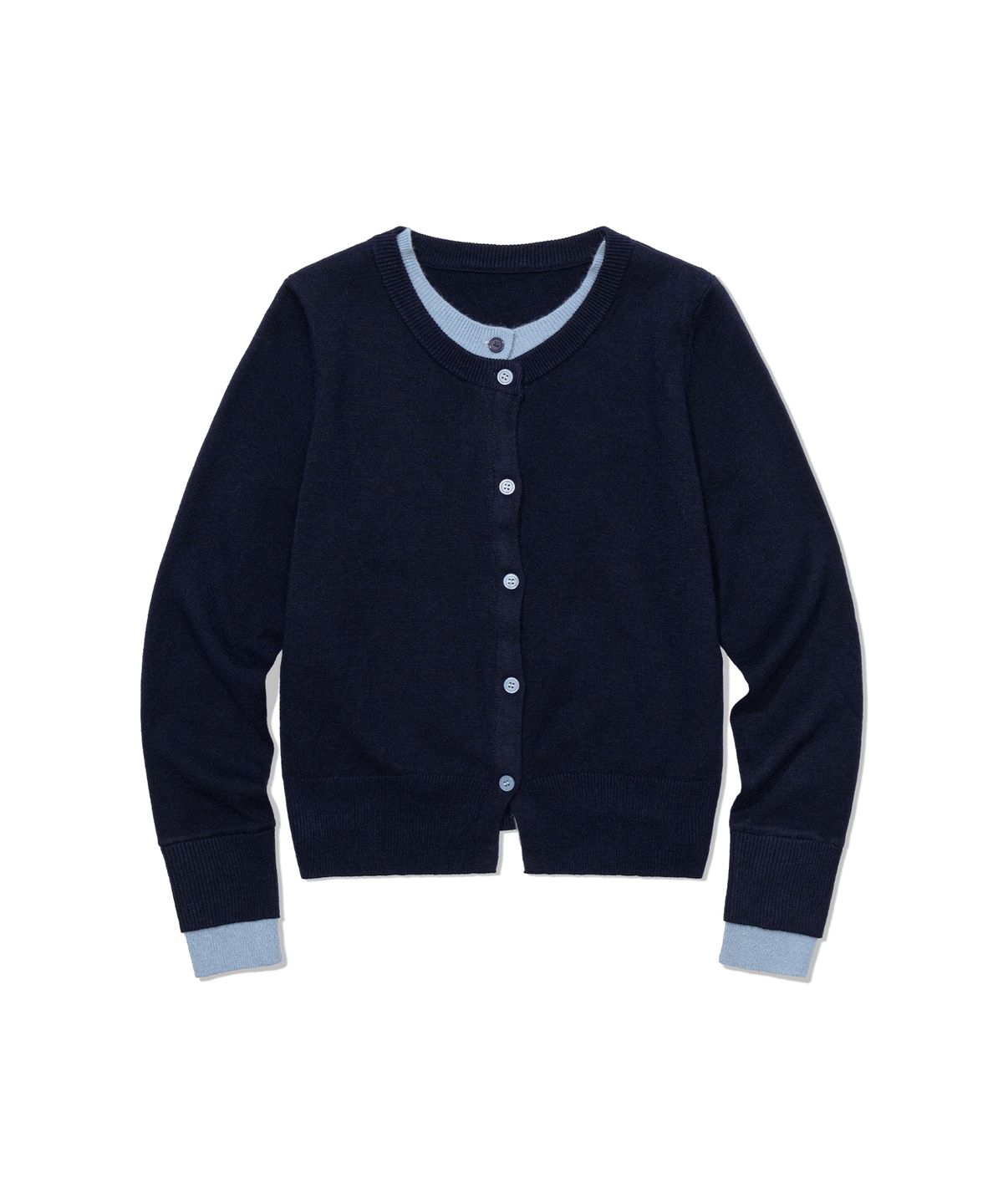 모아(MOAA) Dual weave Trim Cardigan (NAVY)