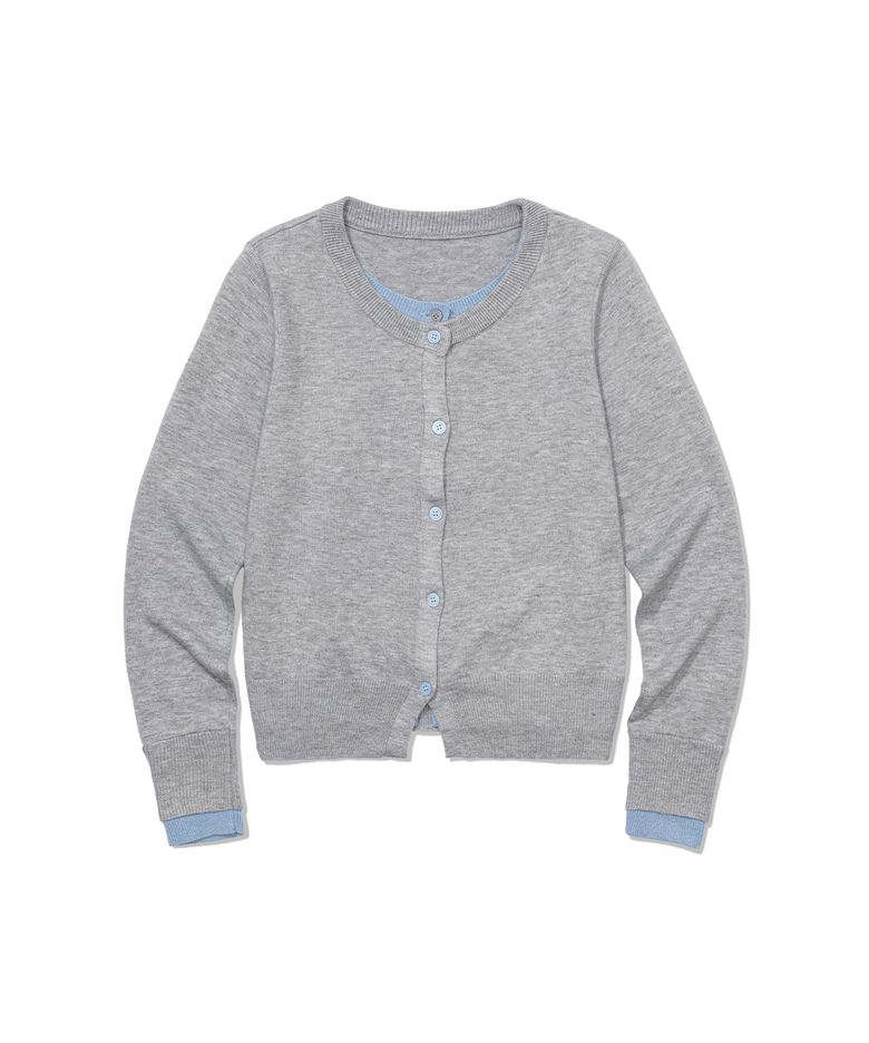 Dual weave Trim Cardigan (GRAY)