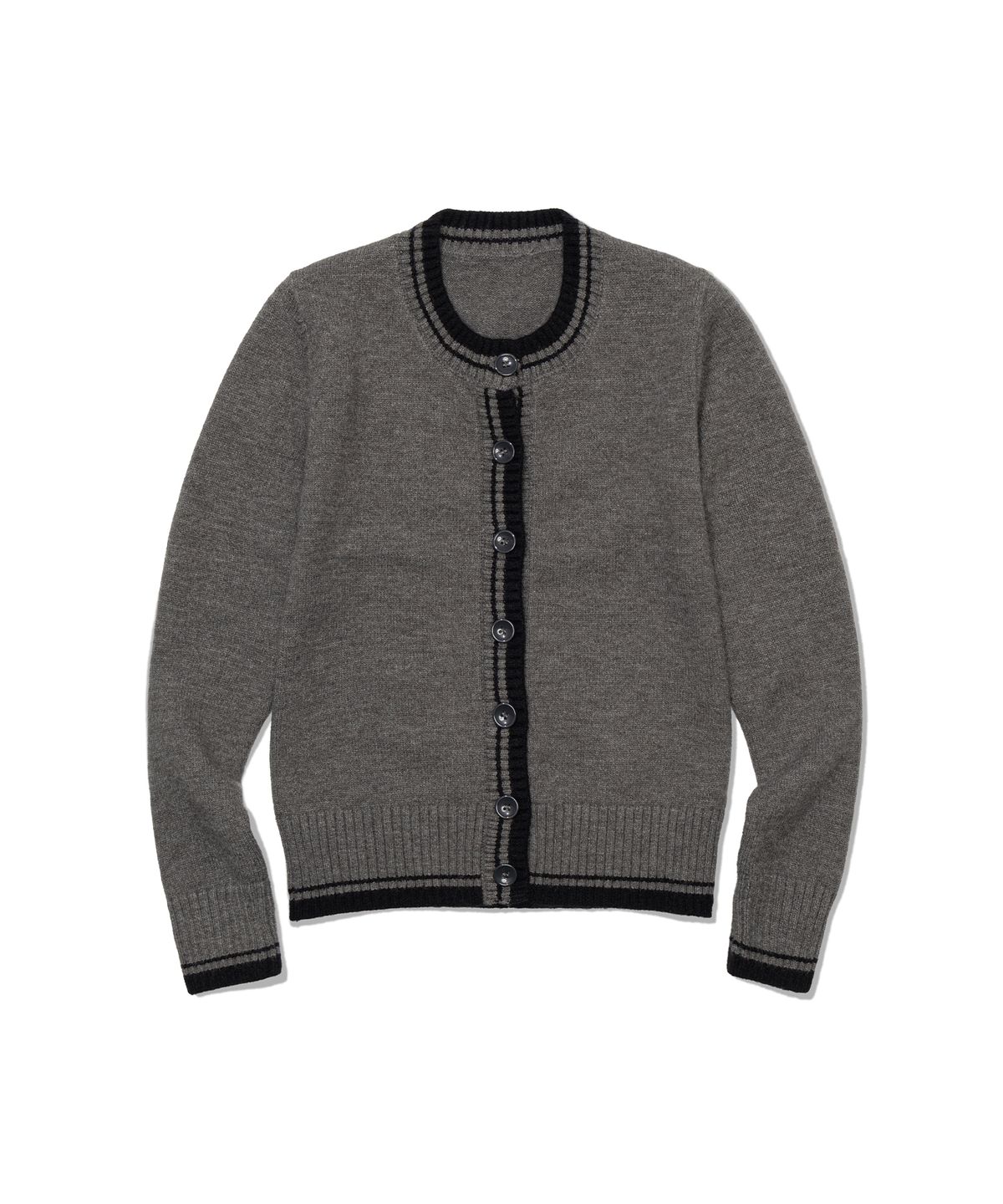 모아(MOAA) Border Knit Cardigan (GRAY)