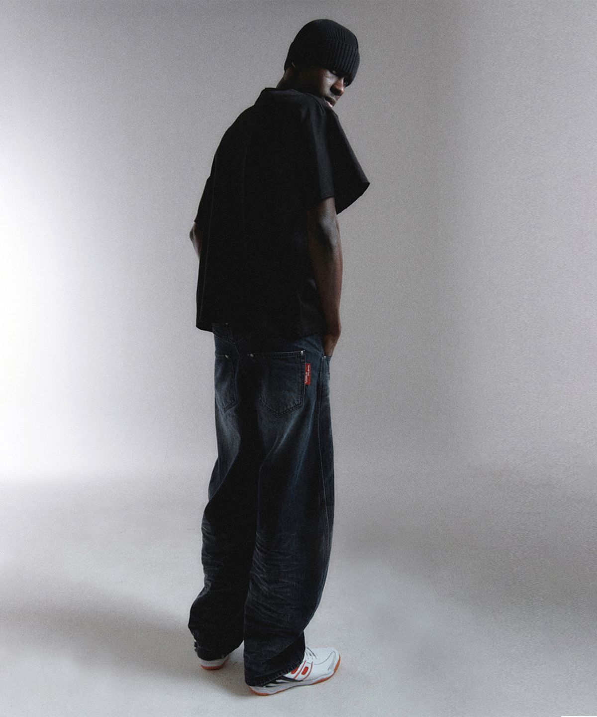 월드딜레마(WORLDDILEMA) Low Extra Wide Washing Denim (Blue Grey)