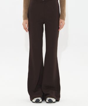 Hidden Zip Flare Pants (BROWN)