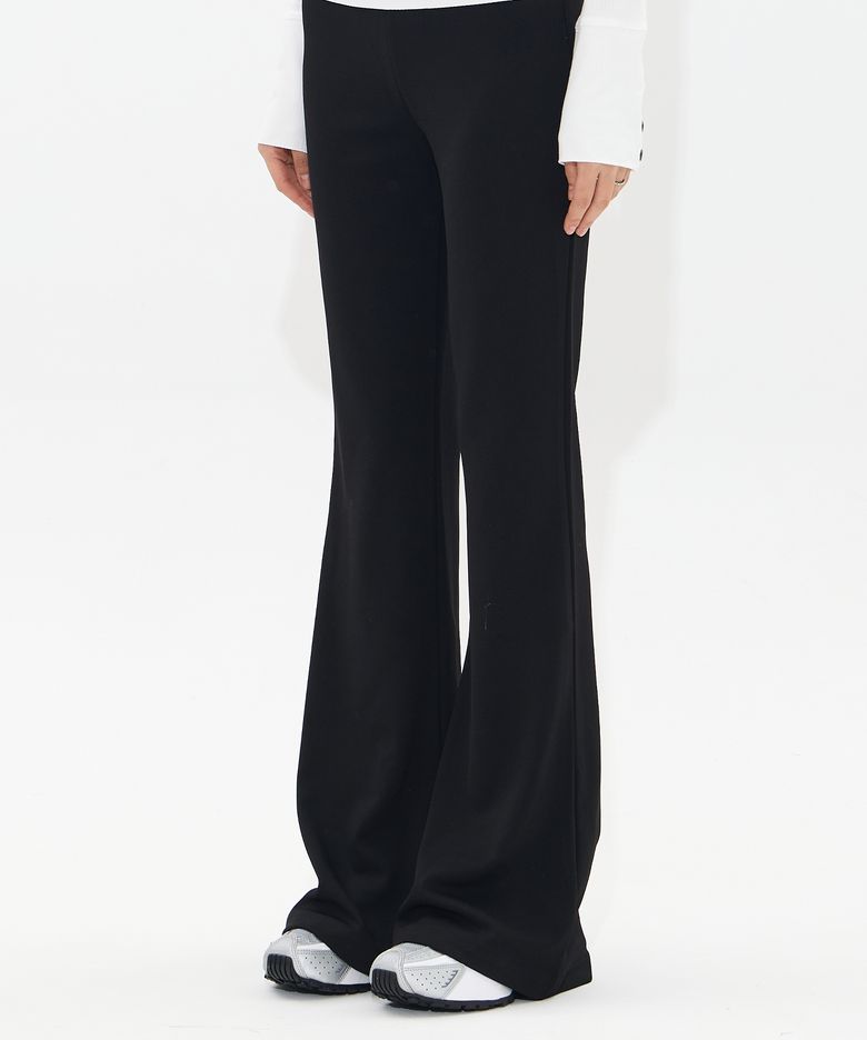 Hidden Zip Flare Pants (BLACK)