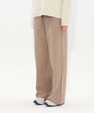 CHECKED LOUNGE PANTS (BEIGE)