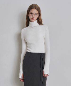 [우먼] 슬림 터틀넥 골지 니트 6 COLOR COWKT006