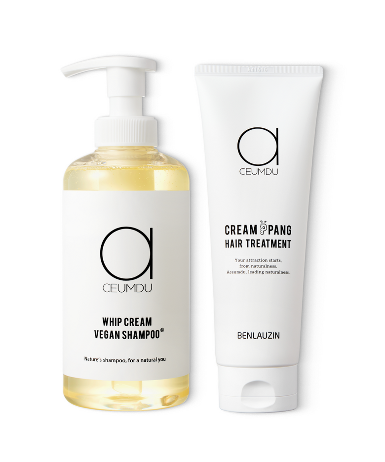 [set] 휩 크림 비건 샴푸 500ml + 크림빵 트리트먼트 250ml