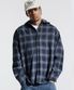 타탄 체크 오버핏 후드 셔츠 블루