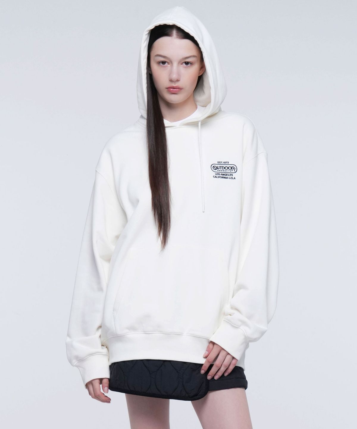 아웃도어 프로덕츠(OUTDOOR PRODUCTS) MULTI LOGO HOODIE (IVORY)