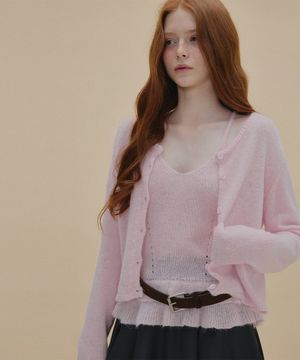 비아츄 니트 나시 가디건 SET