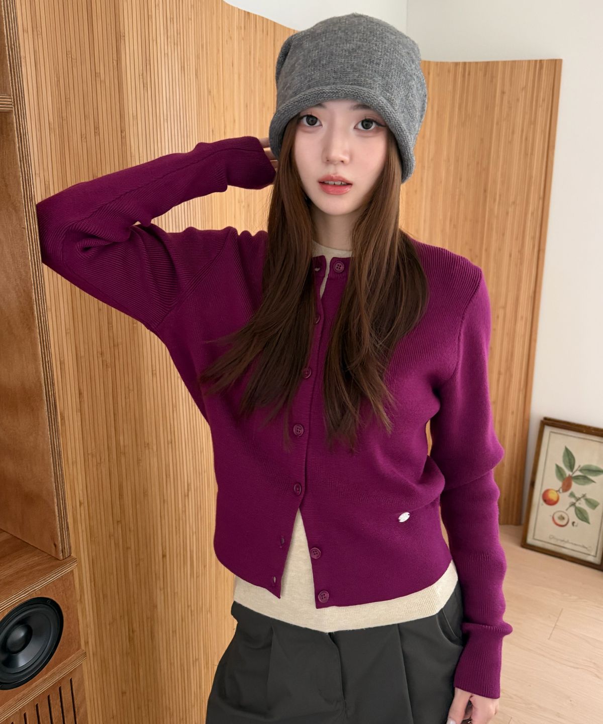 커스텀어클락 우먼(COSTUMEOCLOCK WOMAN) 베이직 라운드 가디건 10 COLOR COWCD002