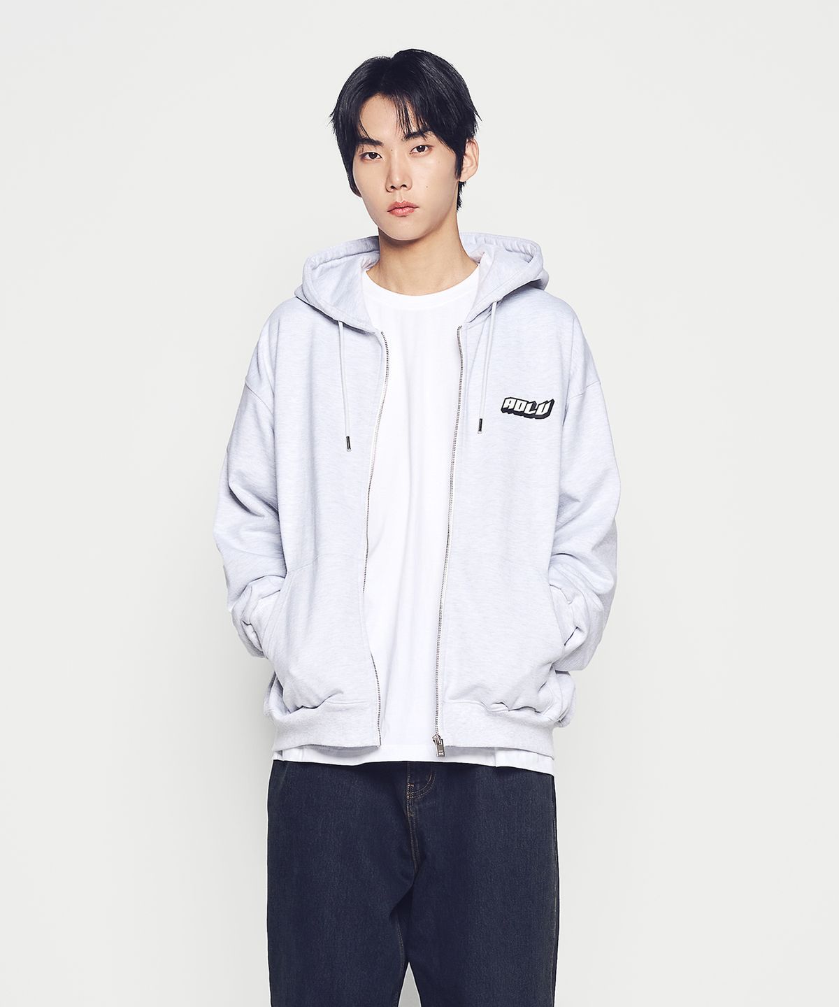 아크메드라비(ACME DE LA VIE) OVERLAPPING HOODIE ZIP UP (2 COLOR)