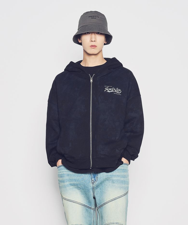 DIRTY WASHED HOODIE ZIP UP