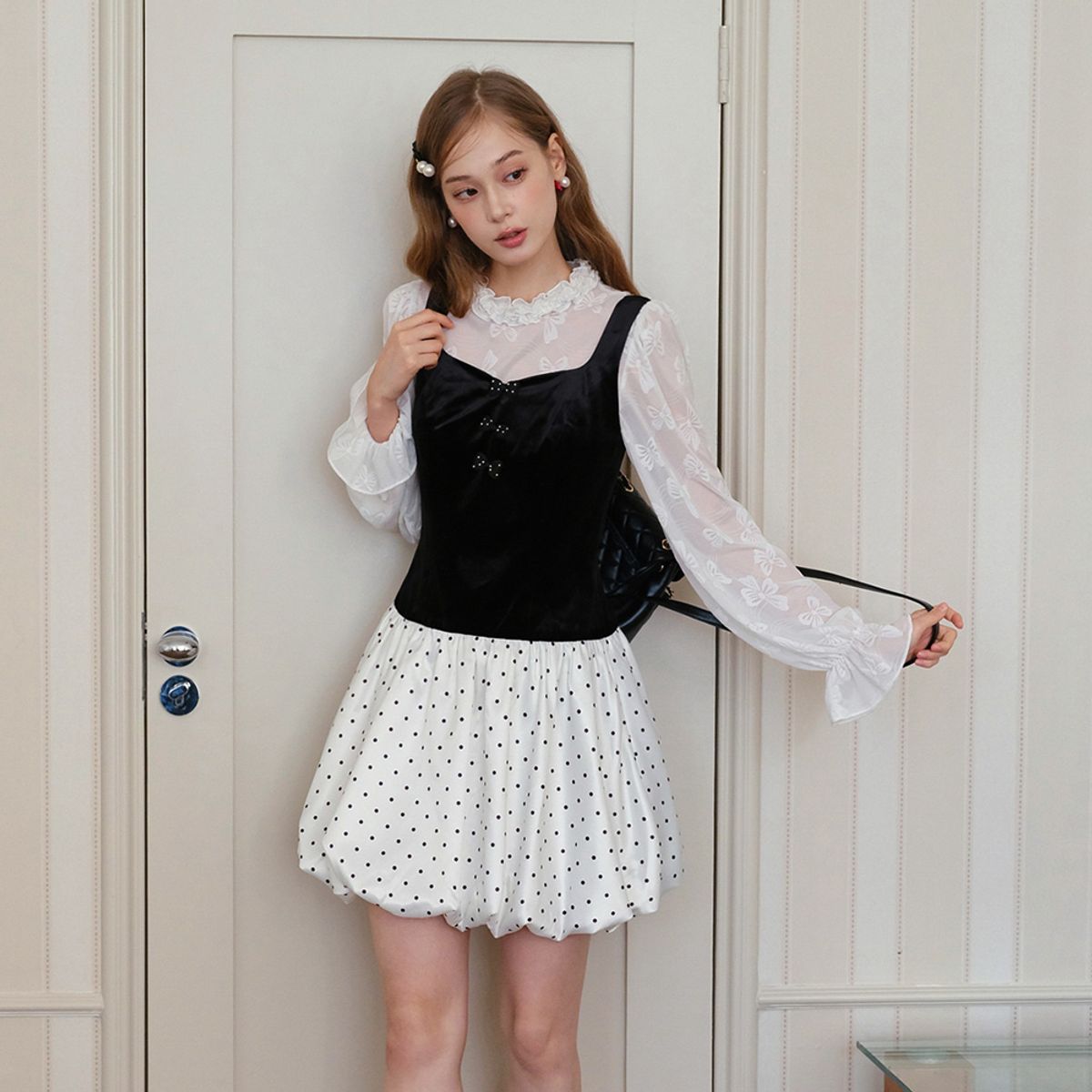 쎄무아듀(CEST MOIDEW) Cest_Polka dot sleeveless balloon dress