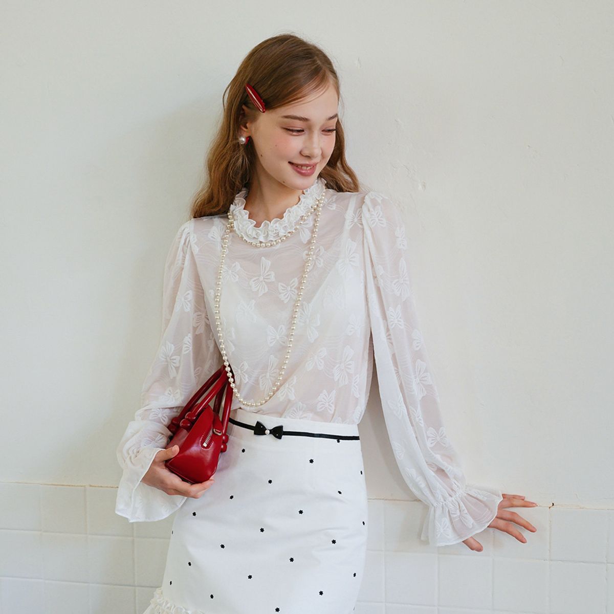 쎄무아듀(CEST MOIDEW) Cest_Butterfly see through blouse