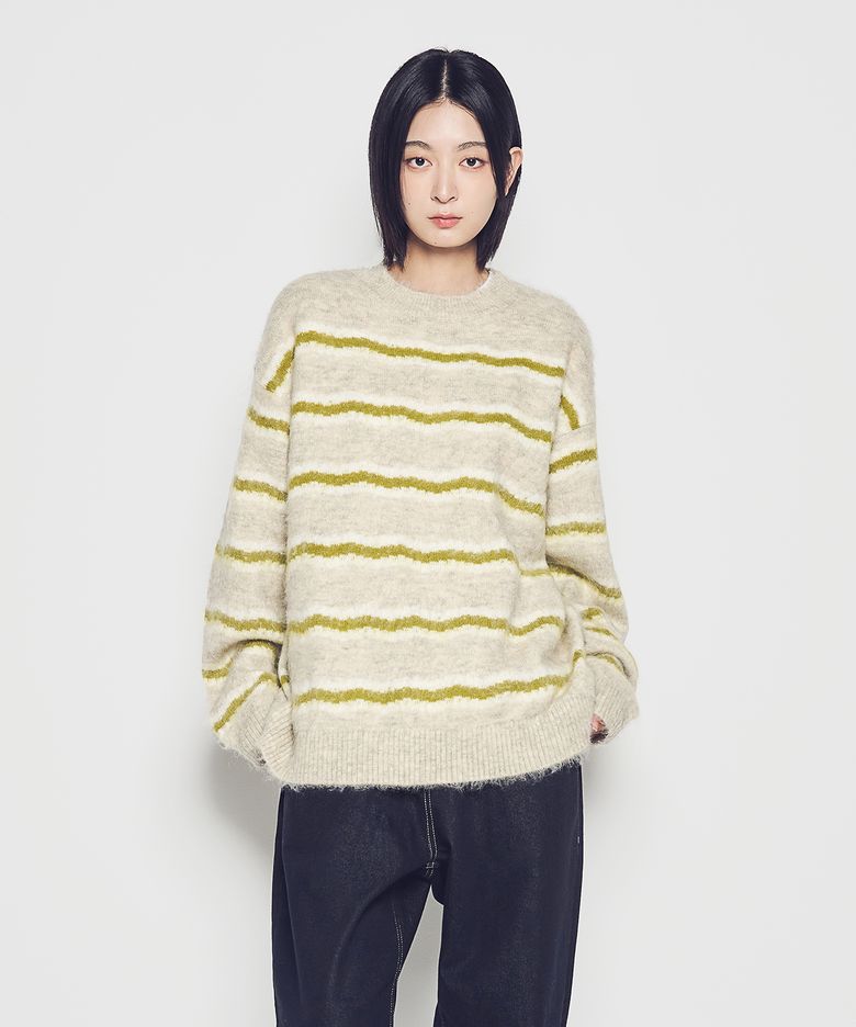 WAVE STRIPE MOHAIR KNIT (2 COLOR)
