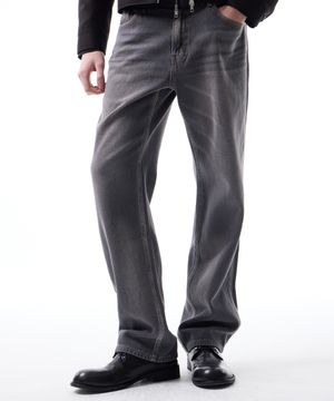 위빙 텍스쳐 사시코 데님 팬츠 그레이