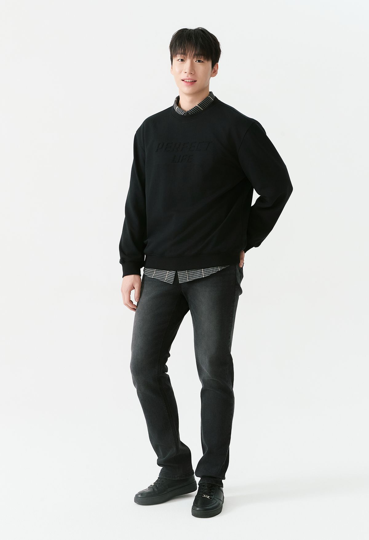 잠뱅이(JAMBANGEE) 남성) 블랙 밴드 스트레이트핏 타이트 IH AP3DIH601-BK