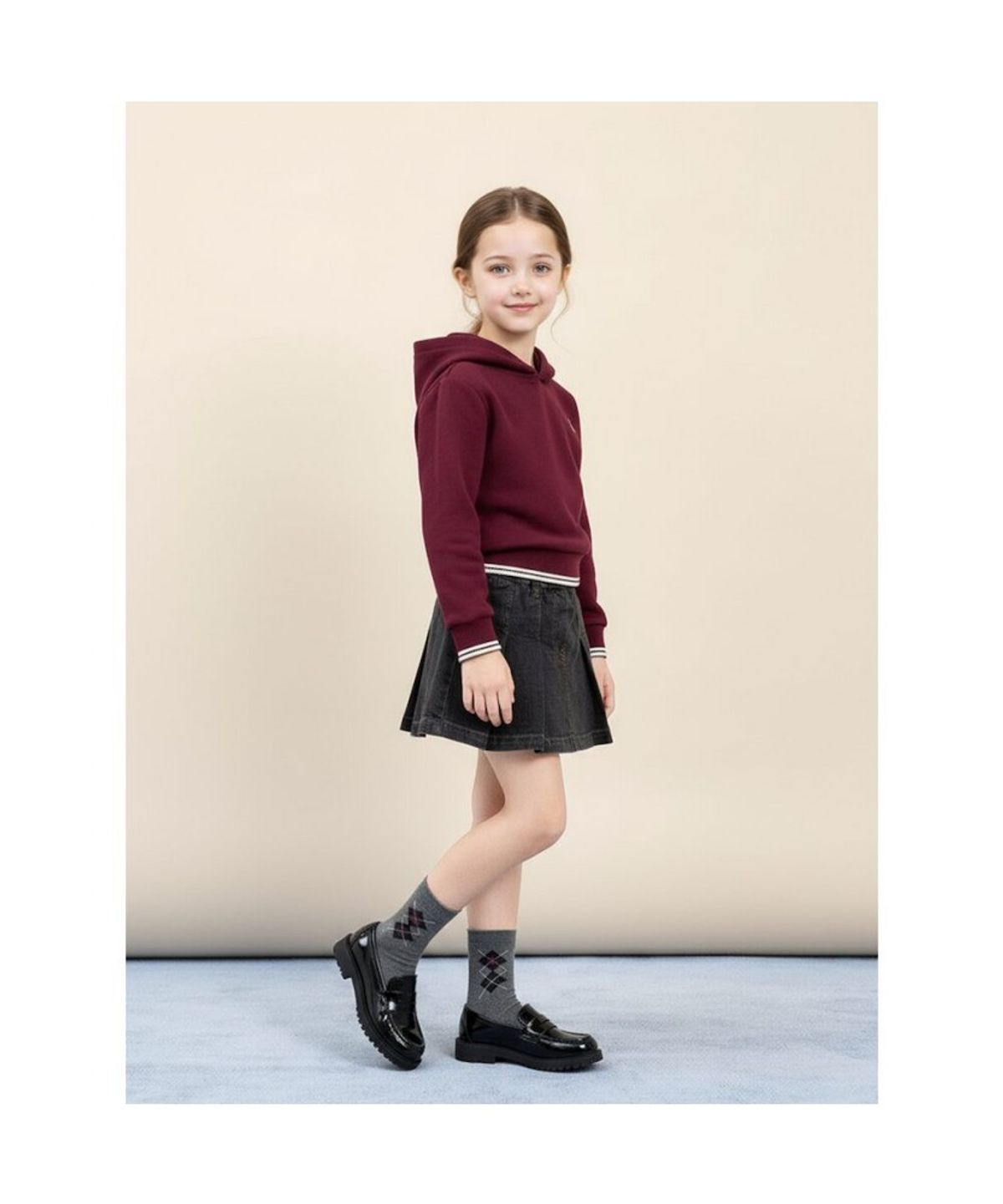 빈폴 키즈(BEANPOLE KIDS) [Essential] 후드 스웨트 셔츠  와인 (BI5941UE2Z)