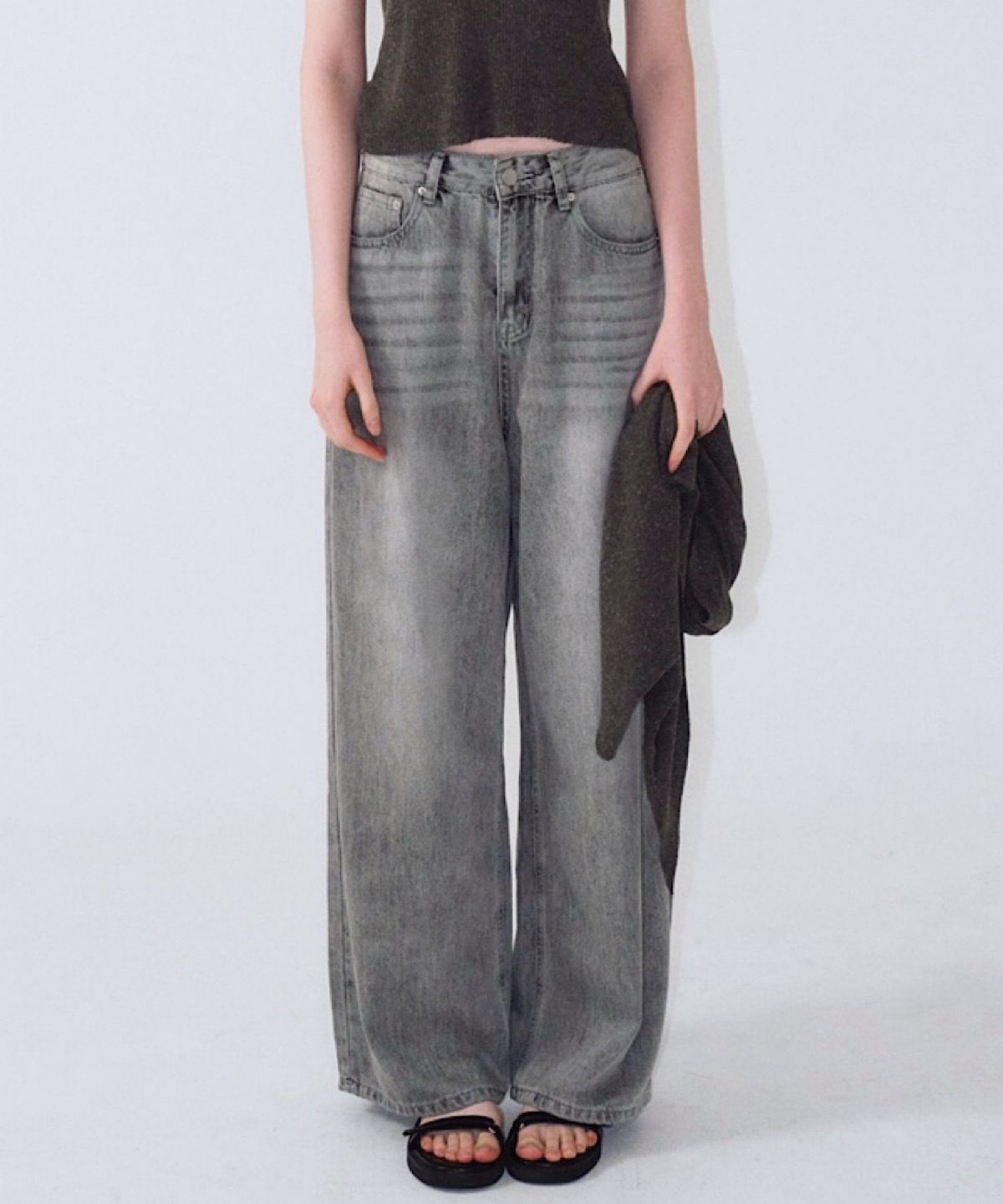 아포엠(APOEM) Washed Denim Pants