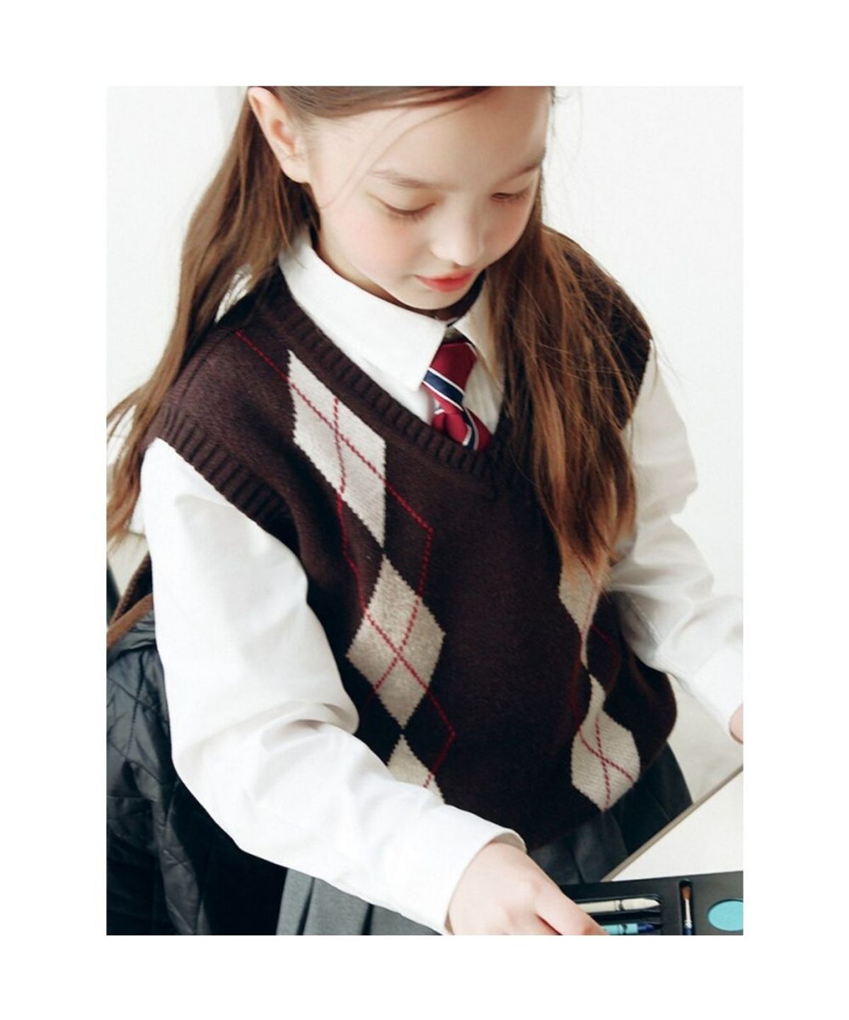 빈폴 키즈(BEANPOLE KIDS) 아가일 베스트  브라운 (BI5951U01D)