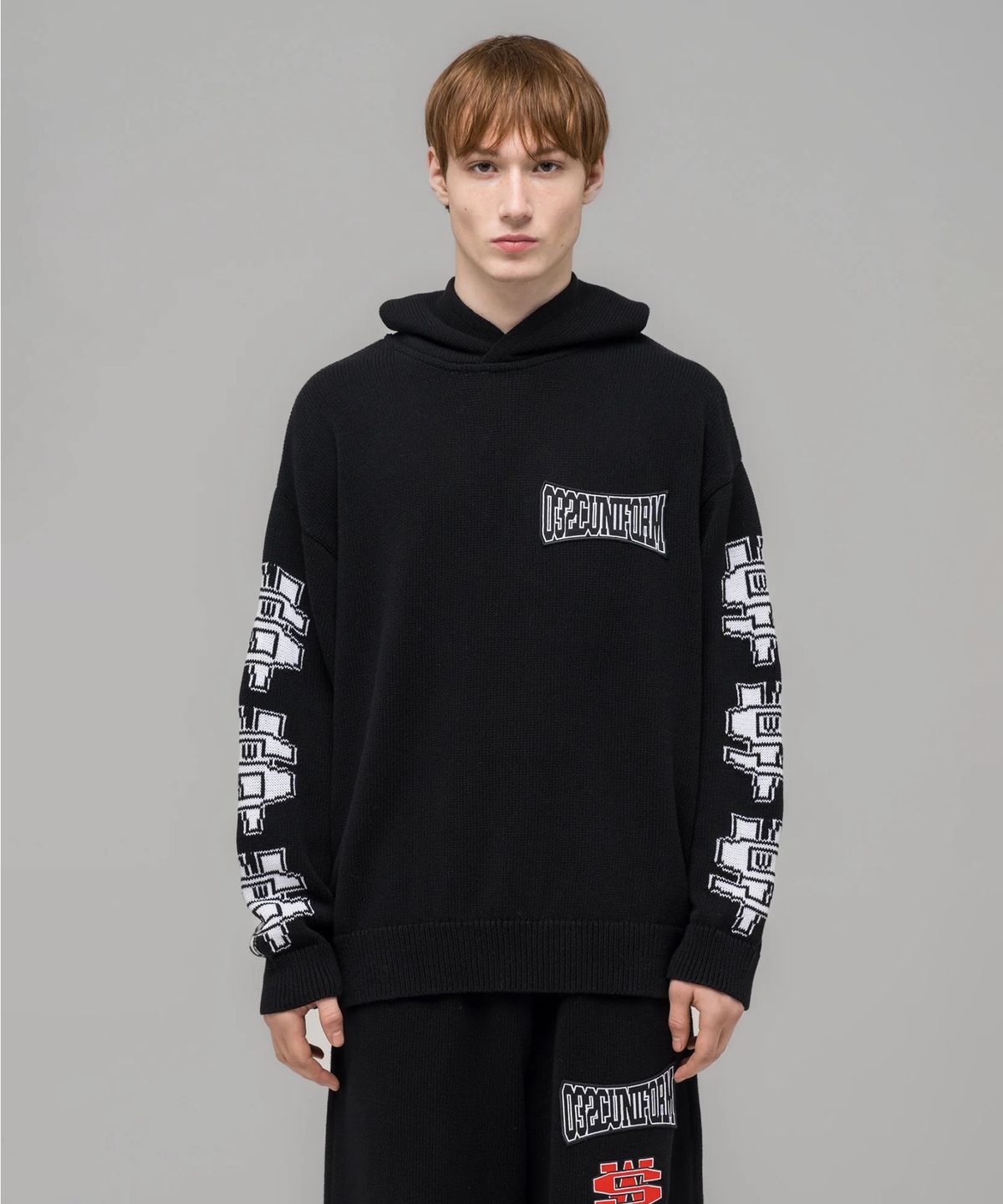 032씨(032C) (U) 원 달러 빌 니트 후디 블랙 ONE DOLLAR BILL KNIT HOODIE BLACK