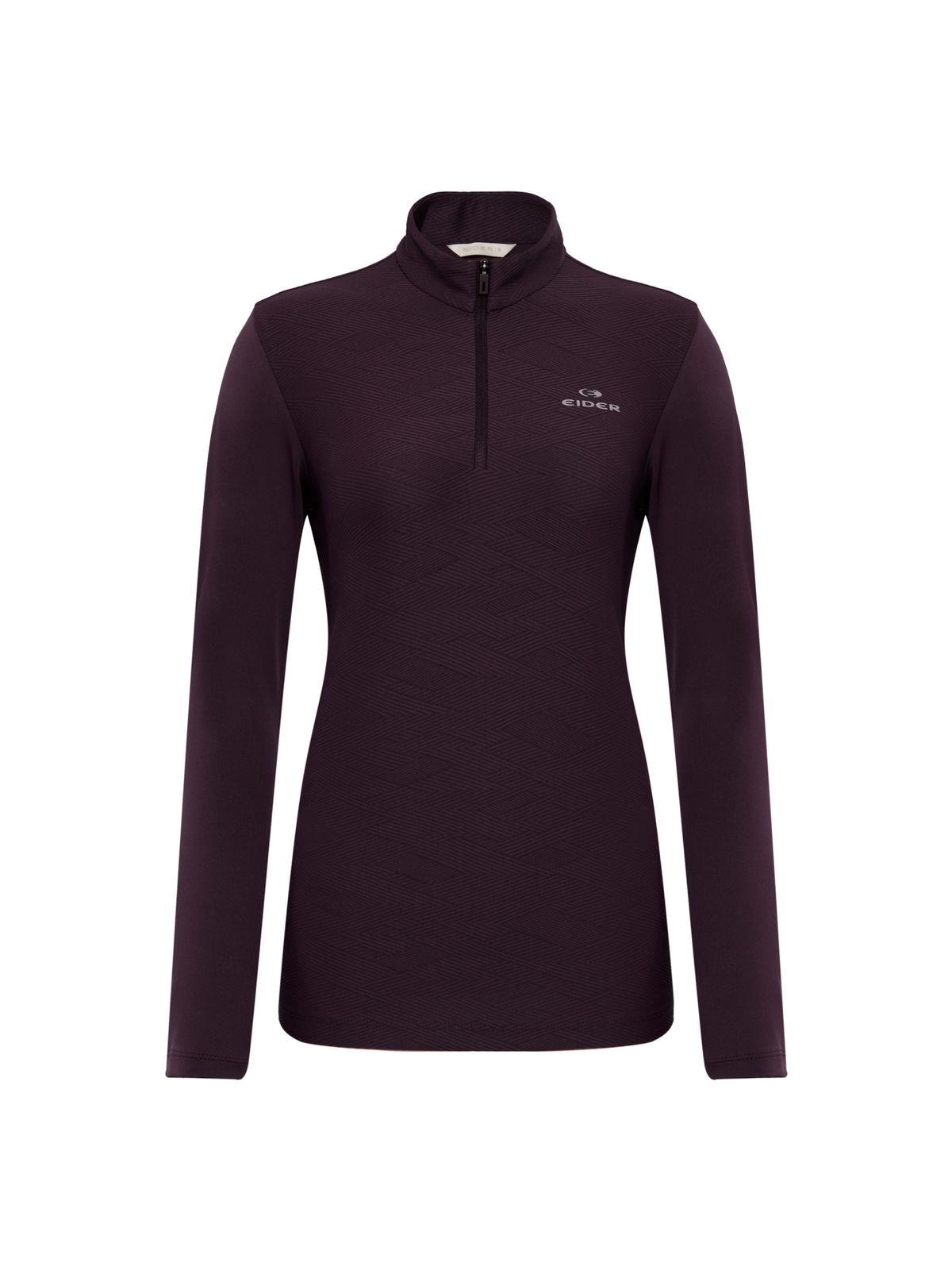 아이더(EIDER) JACQUARD U (자카드 U) 여성 긴팔 짚업 티셔츠_Plum