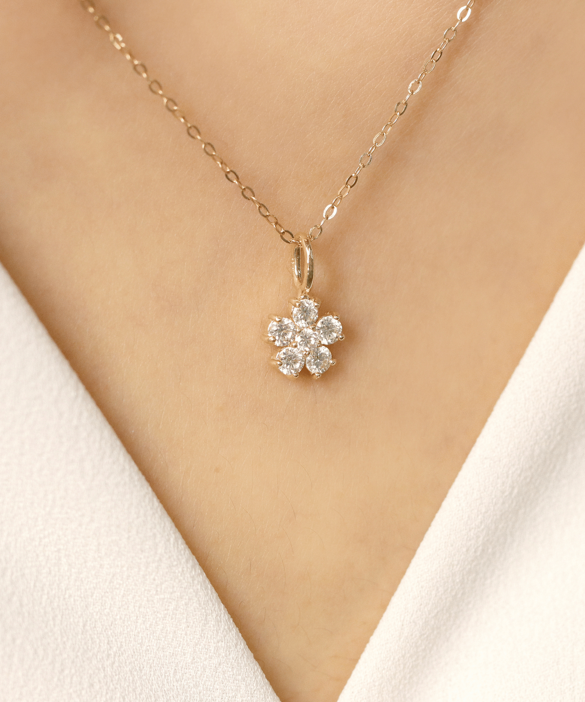 러비앤비(LOVEENB) [14K gold] 데이지 랩다이아몬드 펜던트