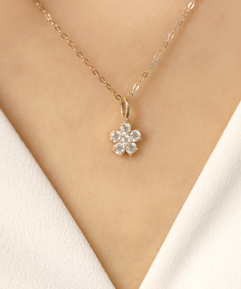[14K gold] 데이지 랩다이아몬드 펜던트