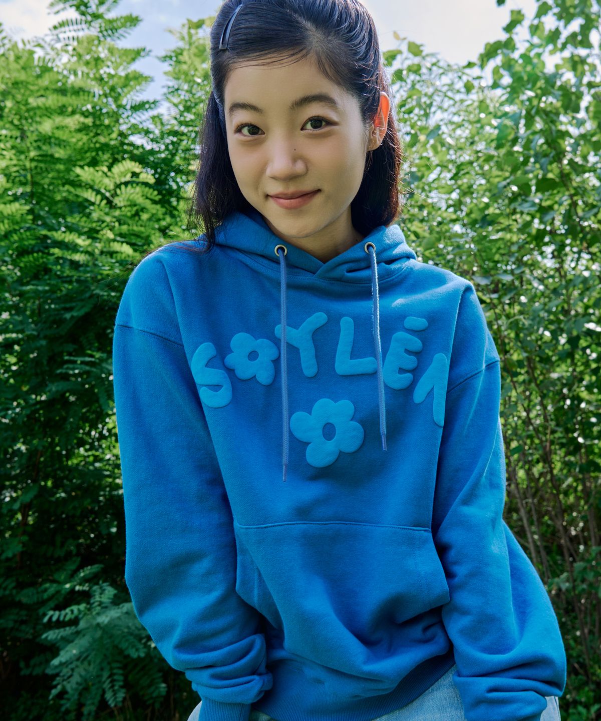 소이렌(SOYLEN) 플라워 로고 후디 (블루)