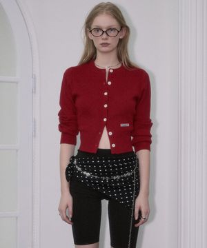 Soft Nut Button Cardigan [Red]